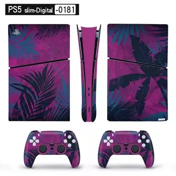 Художественная виниловая наклейка для тонкой цифровой консоли PS5 и 2 контроллеров, наклейка One Size