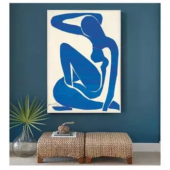 Художественная живопись, французский Анри Матисс, HD печать, настенная картина для гостиной, украшение дома, синие постеры в нюдовом стиле, абстрактный холст 21cm30cm NoFrame
