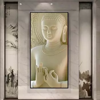 Художественное буддийское искусство, украшение для дома, фигура Будды, картина, печать на холсте, постеры, настенная картина для гостиной, рамка 20*40cm