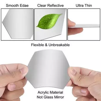 Художественное украшение на стену, зеркальные наклейки, самоклеящиеся, 100 мм, самодельный домашний декор, 3D-наклейка на стену, шестигранная наклейка, 24 шт. серебряный