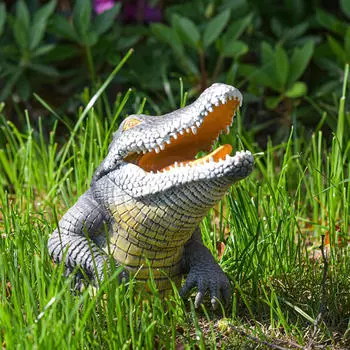 Художественное украшение сада, скульптура DIY, орнамент из смолы, фигурки животных для стены, крыльца, в помещении и на открытом воздухе Crocodile
