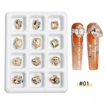 Художественное украшение со стразами 3D сердце/квадратный искусственный кристалл Шарм DIY украшения для ногтей чехол для телефона декоративный D