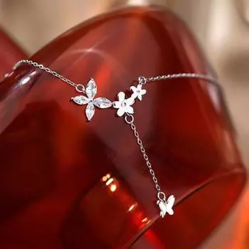 Художественное женское ожерелье, полированное блестящее украшение в виде бабочки, ожерелье на ключице для вечеринки