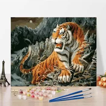 Художественные цифры, картина маслом, холст, украшение дома, сделай сам, картина по номерам, цифровая картина маслом 40x50cm no frame