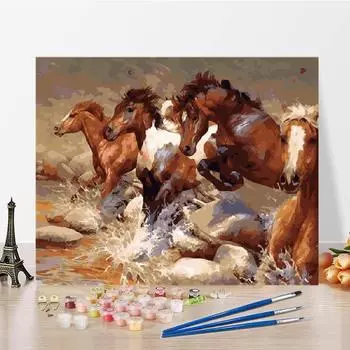 Художественные цифры, картина маслом, украшение дома, цифровая картина маслом, сделай сам, картина по номерам, холст 40x50cm no frame