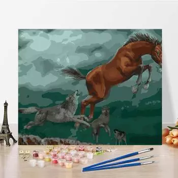 Художественные цифры, картина маслом, украшение дома, цифровая картина маслом, холст, сделай сам, картина по номерам 40x50cm no frame