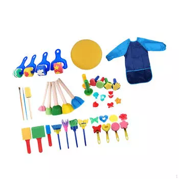 Художественные принадлежности для детей с губками-кистями и губками для рисования Rose Red Cloth