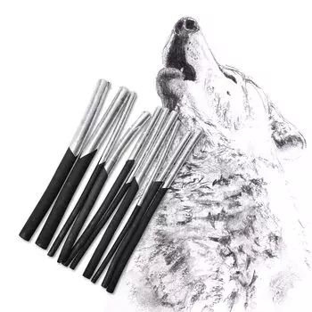 Художественные принадлежности для рисования углем, набор специальных угольных палочек, рисунок углем может выражать градации, такие как Рисование угольным карандашом для эскизного рисунка Набор