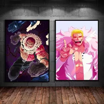 Художественные работы на холсте, живопись, аниме, интегрированное украшение с изображением фламинго, картина для детской спальни, украшение для дома, постер 21cm30cm NoFrame