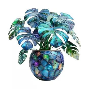 Художественный цветок, расписанный украшением окна, подвесной акриловый декор окна, креативное освещение, подвесной светильник для дома, подвесной светильник One Size