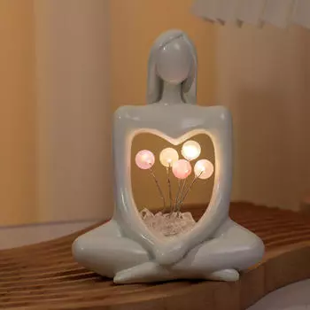 Художественный декор статуи, смола, ночник, эстетическая светящаяся рождественская подарочная статуэтка, абстрактная balloon