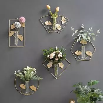 Художественный фон Ремесла Стена Сухие цветы Украшения Железные настенные вазы