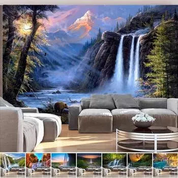 Художественный гобелен с водопадом Натуральный гобелен Натуральный гобелен в пещере Чудо-гобелены Гобелены с мандалой Различные размеры Настенные гобелены 95cmX75cm
