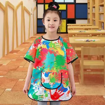 Художественный халат для детей с карманами, водонепроницаемый фартук для занятий по рисованию S_Multicolor