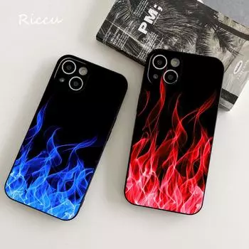 Художественный индивидуальный чехол для телефона с пламенем для Iphone 14 11 12 Pro 8 7 14 Plus X Pro MAX 13 MINI XR X XS SE 2020, мягкие чехлы для телефонов iphone XR