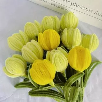 Художественный класс 161 шт. набор для самостоятельного изготовления букета тюльпанов пушистые палочки материалы для творчества гибкая проволока оптом на День святого Валентина подарок на День матери светло-розовый