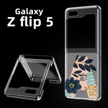 Художественный начальный буквенный чехол от A до Z с розовыми цветами для Samsung Galaxy Z Flip 5 3 4 складной чехол для Samsung Z Flip3 Flip4 чехол Samsung Z Flip 3