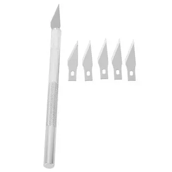 Художественный нож с защитным колпачком, лезвие из нержавеющей стали для резьбы по дереву и резки бумаги