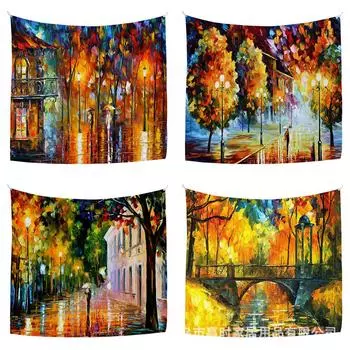 Художественный пейзаж Подвесная ткань Фоновая ткань Украшение спальни Ткань Изголовье кровати Настенная подвеска для гостиной Одеяло 70*95cm