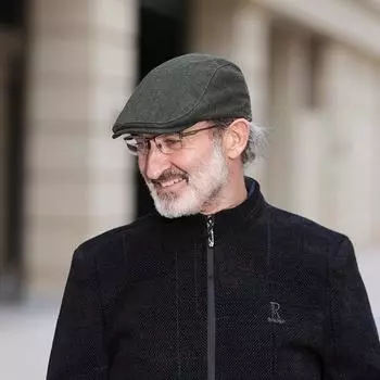 Художественный простой берет для мужчин и женщин, ретро-шляпа для пожилых людей среднего возраста, известная в Интернете шляпа «Утконос» M56-58cm темно-серого