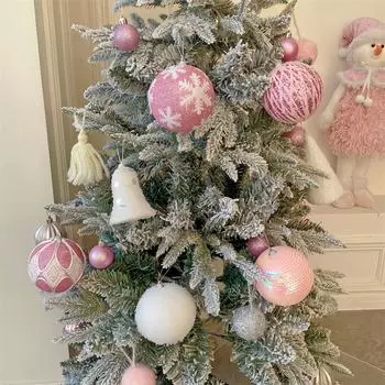 Художественный розовый рождественский шар 10 см для украшения праздничного стола и многого другого розовый