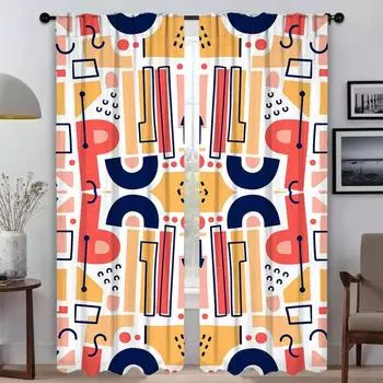 Художественный узор для домашнего интерьера Шторы для гостиной Украшения на Хэллоуин Затемняющие шторы Тюль для перегородки в спальне W50xH70cmx2pcs-CL