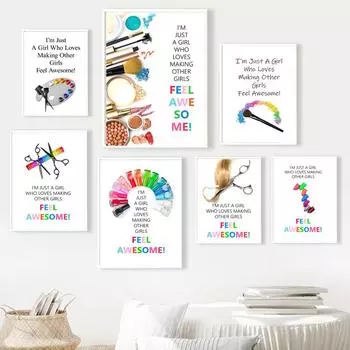 Художник по ногтям, украшение для салона красоты, модный макияж, парикмахерское искусство, настенная живопись на холсте, современные постеры на скандинавскую тему и принты A4 21X30cm No Framed