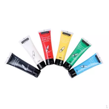 Художники рисуют пигмент акриловой краски 6 цветов в трубке для керамики