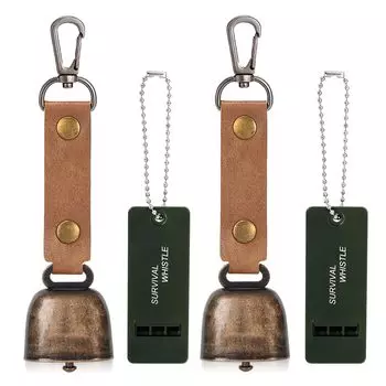 Hueapion Bear Bear Set of with Silence Comfortable Loud Rescue Whistle Small and Bear Bear Prevention Hiking x Bell, Bell, 2, Function, Volume,