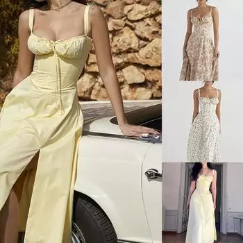 Hugcitar атласное платье без рукавов с цветочным принтом, рюшами и вырезами, платье макси, летнее женское модное сексуальное вечернее клубное платье Kpytomoa 2XL кислотные синий