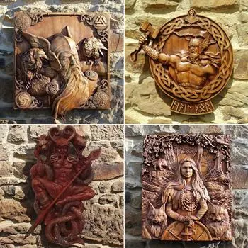 Hugin Munin Art Wall Odin-Ravens-Viking Mythology-Icon Домашний декор для улицы One Size