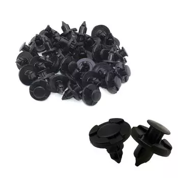 HUIKKJP 100 шт. Автомобильные заклепки Диаметр отверстия 8 мм Выжимные заклепки Фиксирующий зажим Нейлон для Nissan, Honda, Mitsubishi, Suzuki, Daihatsu (черный) Hole diameter 8mm, rivet