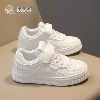 Huili 2024 Детская белая обувь - Дышащие повседневные кроссовки для девочек и мальчиков на весну/осень 32 белый