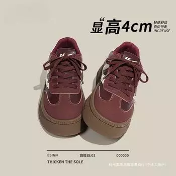 Huili women s shoes red moral training shoes women s 2025 new spring and autumn natal year versatile sports thick baseplate shoes 35