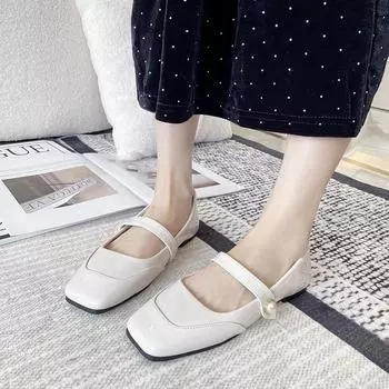 Huiliya flat Mary Jane single shoes women s shoes French red evening wind gentle wind word with W 2308-3 35 чёрный