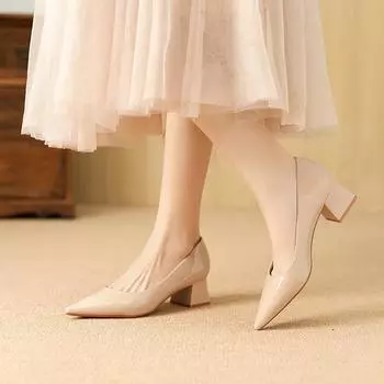 Huiliya nude pointed head light mouth high heels professional single shoes women are not tired of work feet advanced sense versatile G45-53 34 чёрный