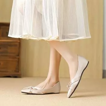 Huiliya pointed single shoes women s shallow mouth flat bottom 2025 new shoes temperament small fragrant wind laden shoes W1022-63 35 чёрный