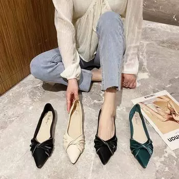 Huiliya вечерний бриз нежные мягкие на плоской подошве одинарные туфли женская обувь новые с юбкой туфли бабушки женская обувь 833-91 35 чёрный