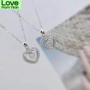 Huitan Delicate Hollow Out Heart Design Women S Pendant Necklace Fashion Wedding Accessories Daily Wearable Statement Jewelry 42cm 5cm