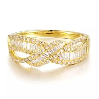 Huitan Модное Роскошное Кольцо с Дизайном Креста Золотого Цвета Свадебные Кольца Ювелирные Изделия с Блестящим Кубическим Цирконием Современные Шикарные Аксессуары для Пальцев 6