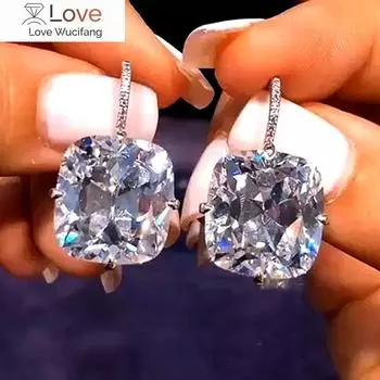 Huitan Роскошные белые висячие серьги с кубическим цирконием женские элегантные аксессуары для свадьбы и помолвки, новые модные ювелирные изделия