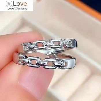 Huitan высококачественное серебряное кольцо на палец для влюбленных, простые стильные цепочки, парные подарки, кольца для женщин и мужчин, модные ювелирные изделия Resizable
