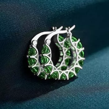 Huitan высококачественные женские серьги-кольца из кубического циркония стильные аксессуары для девушек вечерние повседневные модные украшения Прямая поставка