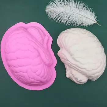 Human Brain Shape Brain Silicone Mold Scary Human Brain Cake Mould Fondant Mold Dessert розовый
