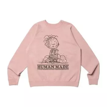 Human Made x Peanuts #2 Толстовка Charlie Brown Розовая уличная одежда унисекс HM24CS044 S