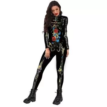 Human Muscle Veins Red Bodysuit Adult Anime Halloween Cosplay Skeleton Costume Women s Party Stage Costume Slim Fit Bodysuit S