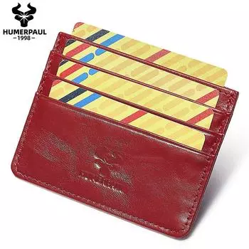 Humerpaul Кошелек из 100% коровьей кожи для карт красный