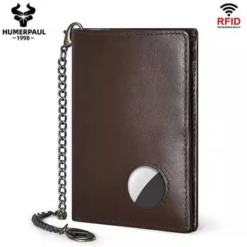 Humerpaul Мужской кошелек из натуральной кожи с большой емкостью, сумка для кредитных карт с функцией Rfid кофейный
