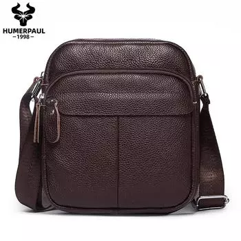 HUMERPAUL новая модная мужская сумка из воловьей кожи, повседневная сумка на плечо, мужская дорожная сумка в стиле ретро, сумка-мессенджер высшего качества, сумки через плечо Bolsas кофейный