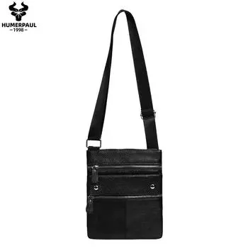 HUMERPAUL Унисекс Сумка через плечо Кожаная большая сумка большой емкости Сумка-мессенджер кофейный